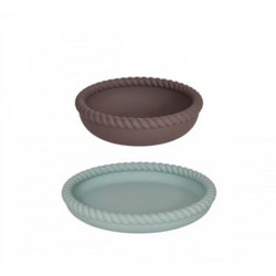 OYOY Mellow Σετ Πιάτα Φαγητού Brown/Mint 2τμχ