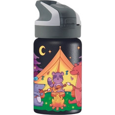 Laken Camping Παιδικό Μπουκάλι Θερμός Ανοξείδωτο BPA Free με Καλαμάκι Μαύρο 350ml