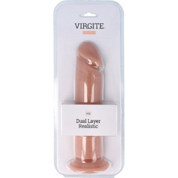 Virgite R25 Dual Layer Ρεαλιστικό Dildo με Βεντούζα 23.3cm Flesh
