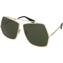 Max mara MM0006 08A Γυναικεία Γυαλιά Ηλίου Πολυγωνικά Μεταλλικά Χρυσά με Μαύρο Polarized Φακό