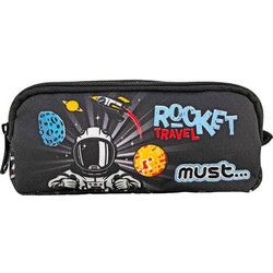 Must Energy Rocket Travel Κασετίνα Βαρελάκι με 2 Θήκες Ανθρακί 585555