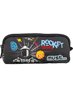 Must Energy Rocket Travel Κασετίνα Βαρελάκι με 2 Θήκες Ανθρακί 585555