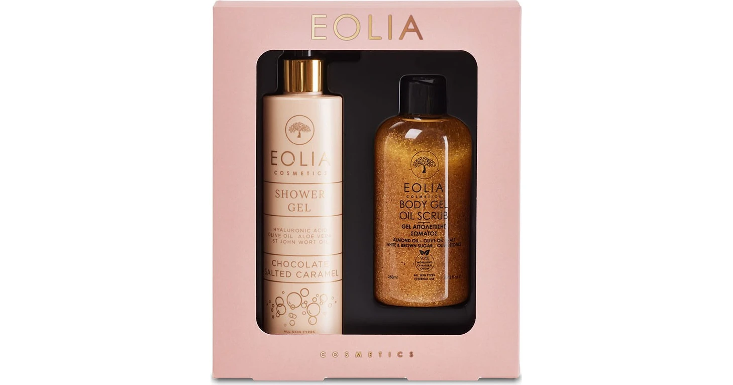Eolia Cosmetics Salted Caramel Shower Gel + Gold Orchid Body Gel Scrub