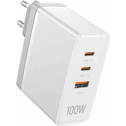 Vention FEGW0 Φορτιστής Χωρίς Καλώδιο με Θύρα USB-A & 2 Θύρες USB-C 100W Quick Charge 3.0 White