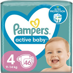 Pampers Active Baby Πάνες No4 9-14kg 46τμχ