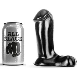 All Black Ρεαλιστικό Dildo με Βεντούζα & Όρχεις 14cm Μαύρο
