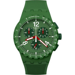 Swatch Primarily Green Ανδρικό Ρολόι Χρονογράφος με Πράσινο Καουτσούκ Λουράκι SUSG407