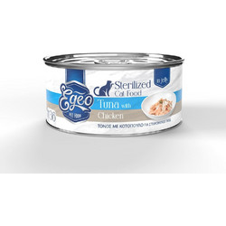 Egeo Pet Food Sterilised Adult with Tuna & Chicken in Jelly 85gr