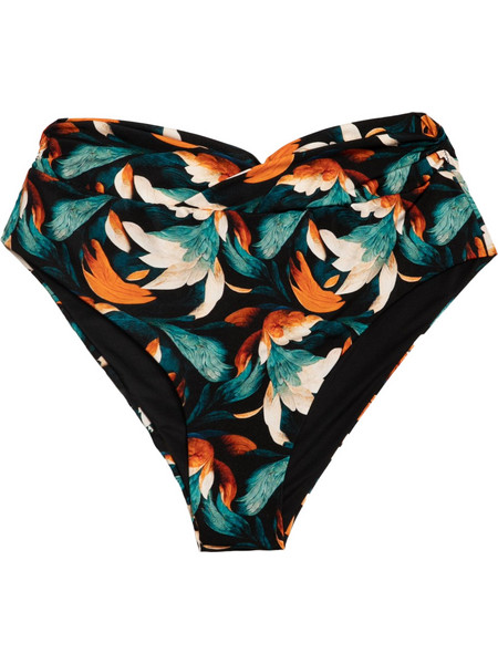 Rock Club Ψηλόμεσο Bikini Slip Floral Κυπαρισσί Πορτοκαλί BP-1734