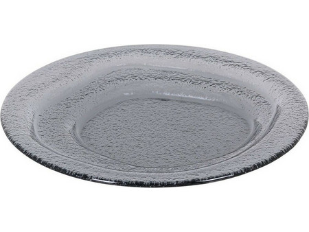 Inde Πιάτο Ρηχό Γυάλινο Kilauea Μαύρο 24cm S2213542
