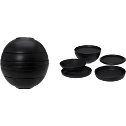 Cryspo Trio Σετ Πάστας Πορσελάνη Sphere Black 7τμχ 26.044.07