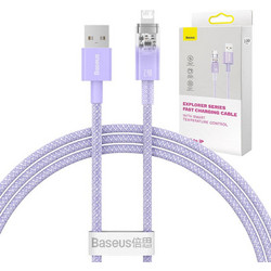 Baseus Explorer Series Braided LED USB-A to Lightning Cable 1m Purple 6932172628963