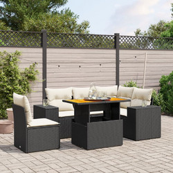 vidaXL Σετ Τραπεζαρία Κήπου Rattan 6τμχ Μαύρο 3272638