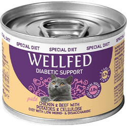 Wellfed Special Diet Adult Diabetic Pate with Chicken,Beef, Potatoes & Cellulose 200gr