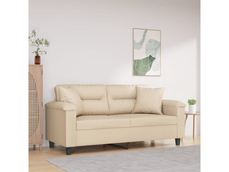 vidaXL Διθέσιος Καναπές Microfiber Μπεζ 170x77x80cm 3200975