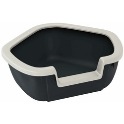 Ferplast Dama Γωνιακή Λεκάνη Γάτας Μαύρη Μ57.5xΠ51.5xΥ22cm