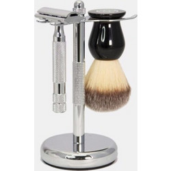 Rockwell 2C Adjustable Razor White Chrome Plated Stand + Synthetic Brush