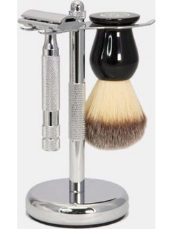 Rockwell 2C Adjustable Razor White Chrome Plated Stand + Synthetic Brush