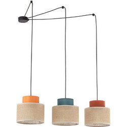 TK Lighting Duo 3140 Κρεμαστό Φωτιστικό Οροφής Τρίφωτο E27 Πολύχρωμο