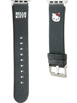 Hello Kitty Head Λουράκι Δερμάτινο Black (Apple Watch 38 / 40 / 41mm)