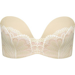 Wonderbra Σουτιέν Strapless Push Up χωρίς Μπανέλα Εκρού W031U