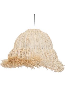 Plastona Raffia 00.06.61428 Κρεμαστό Φωτιστικό Οροφής Μονόφωτο Καφέ