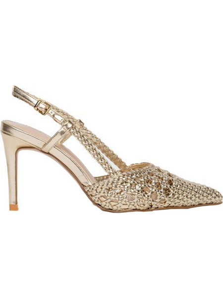 Exe EVA-703 Γόβες Slingback Δερμάτινες με Τακούνι Στιλέτο Χρυσές S47000735L46