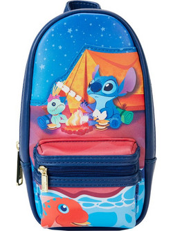 Loungefly Disney Stitch Camping Cuties Κασετίνα Βαρελάκι Γαλάζια 671803513723