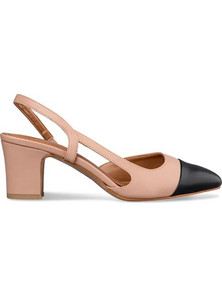 Envie Shoes Γόβες Slingback Δερμάτινες με Χοντρό Χαμηλό Τακούνι Nude E02-19050-36
