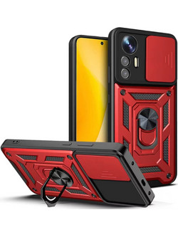 Bodycell Armor Slide Ring Holder Back Cover Red (Xiaomi 12 Lite)