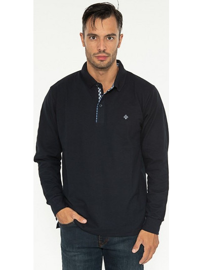 Origin Ανδρική Μπλούζα Polo Μακρυμάνικη Navy Μπλε 241091