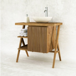 Ravenna Utopia Σετ Έπιπλο Μπάνιου με Νιπτήρα Teak 80