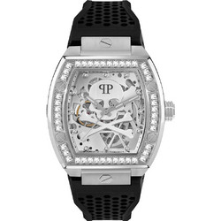 Philipp Plein The Skeleton Ανδρικό Ρολόι Αυτόματο με Μαύρο Καουτσούκ Λουράκι PWBAA1323