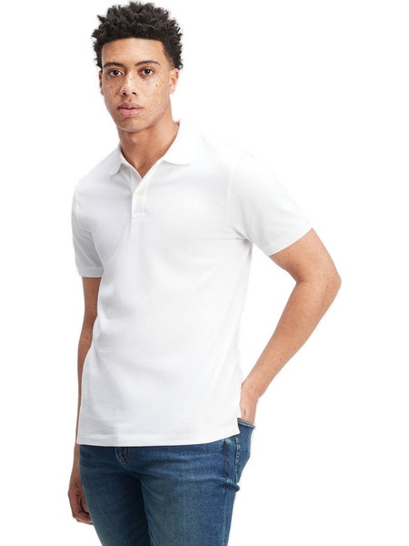 Gap Ανδρική Μπλούζα Polo Κοντομάνικη Λευκή 547250-009