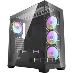 Darkflash DS900 & Fans Black Gaming Midi Tower Κουτί Υπολογιστή με Πλαϊνό Παράθυρο