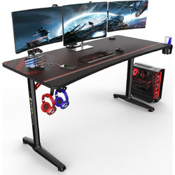 Eureka Gaming Γραφείο Ξύλινο Ρυθμιζόμενο Ύψος 152.4x70x76.5cm ERK-GIP-P60B-V2