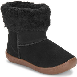 UGG Παιδικά Μποτάκια Μαύρα Suede με Φερμουάρ και Γούνα 1157637T-BLK