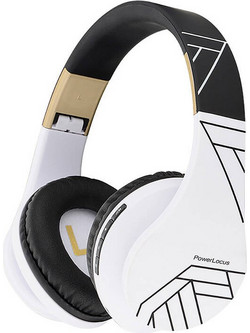 PowerLocus P2 Ασύρματα Bluetooth Ακουστικά Over Ear με Noise Cancelling Μαύρα Λευκά