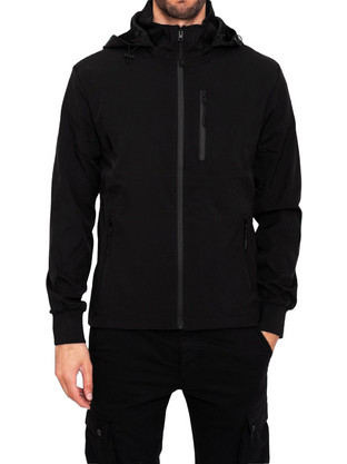 3Guys Ανδρικό Μπουφάν Χειμωνιάτικο Softshell Αντιανεμικό Μαύρο 1-124-1-90-4753
