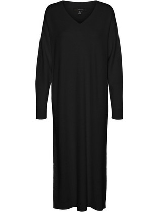 Vero Moda Midi Καθημερινό Φόρεμα Μεταξωτό Μαύρο 10311413