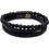 Legend Accessories Ανδρικό Βραχιόλι Χειροπέδα από Δέρμα & Ατσάλι με Πέτρα Λάβας LGD-BR-2075-B