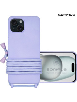Sonique Silicone CarryHang Back Cover Lilac (iPhone 15)
