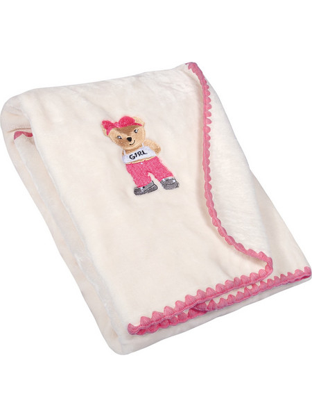 Greenwich Polo Club Essential 8839 Κουβέρτα Κούνιας Βελουτέ 110x140 Λευκή Ροζ