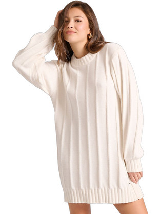 Funky Buddha Mini Καθημερινό Φόρεμα Πλεκτό Nude FBL010-100-13