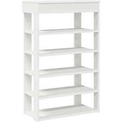 vidaXL Παπουτσοθήκη Ξύλινη Λευκή M60xΠ30xY98cm 859923