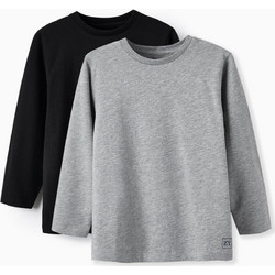 Zippy Σετ Παιδικά T-Shirt Μακρυμάνικα Γκρι Μαύρο 31064276002
