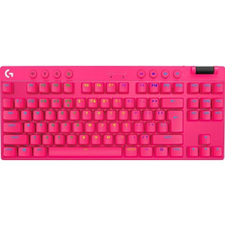 Logitech G Pro X Ασύρματο Μηχανικό Gaming Πληκτρολόγιο TenKeyLess με GL Tactile Διακόπτες RGB Fuchsia