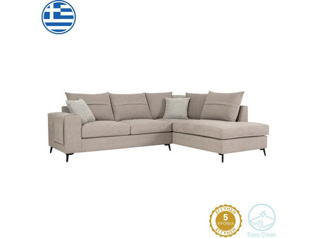 Pakoworld Γωνιακός Καναπές Αριστερή Γωνία Μπεζ 275x215x93cm 168-000074