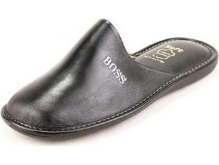 Fame Δερμάτινες Χειμερινές Ανδρικές Παντόφλες Ανατομικές Μαύρο SO136