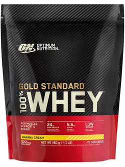 Optimum Nutrition Gold Standard 100% Whey Banana Cream Πρωτεΐνη Ορού Γάλακτος Γράμμωσης 450gr